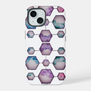 Watercolor Zeshoekige Kunst – iPhone 15 Hoesje