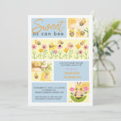 Watercolor Zoet als een bij Cute baby shower Kaart (Staand voorkant)