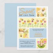 Watercolor Zoet als een bij Cute baby shower Kaart (Voorkant / Achterkant)