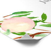 Watercolor Zoete Perzik Bruids Baby Shower Welkom Poster (Hoek)