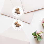 Watercolor Zoete Teddbeer Bedankt Sticker