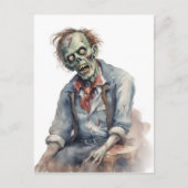 Watercolor Zombie Briefkaart (Voorkant)