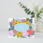 Watercolor Zomer Bloemen Personalized Postcard Briefkaart (Staand voorkant)