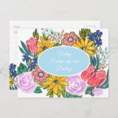 Watercolor Zomer Bloemen Personalized Postcard Briefkaart (Voorkant / Achterkant)