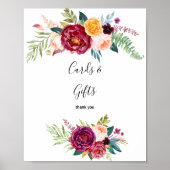 Watercolor Zomer Bloemkaarten en Cadeaus Bordje Poster (Voorkant)