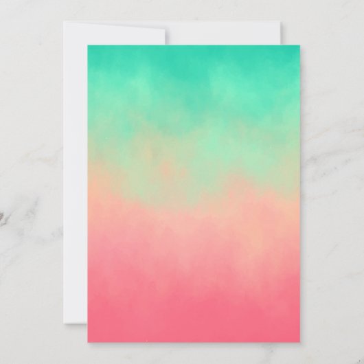 Watercolor Zomer Flamingo Eerste Verjaardag Kaart (Achterkant)