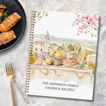 Watercolor Zomer Mediterraan Familie Receptenboek