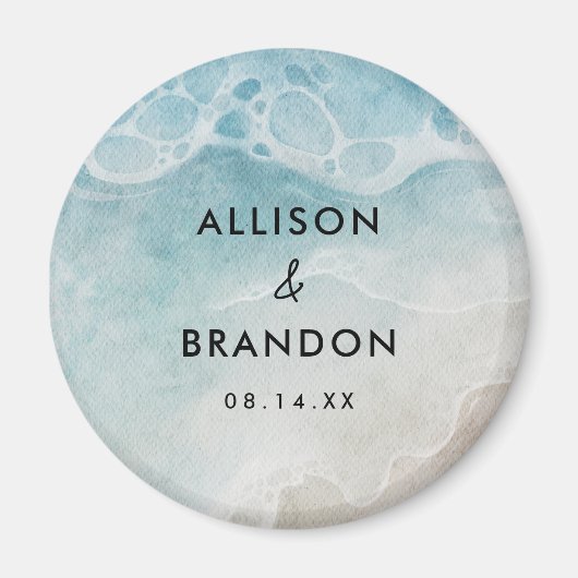 Watercolor Zomer Strand Bruiloft Feest Magneet (Voorkant)