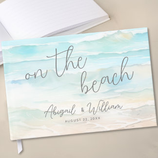 Watercolor Zomer Strand Huwelijk Gastenboek