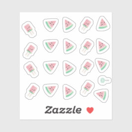 Watercolor Zomer Watermeloen Pops Sticker