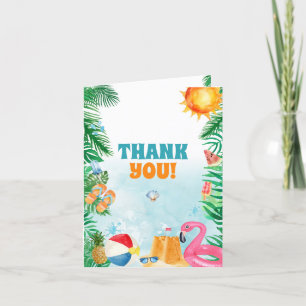 Watercolor Zomerfeest op het Strand Bedankkaart