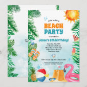 Watercolor Zomerfeest op het Strand Kaart (Voorkant / Achterkant)