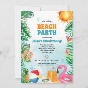 Watercolor Zomerfeest op het Strand Kaart