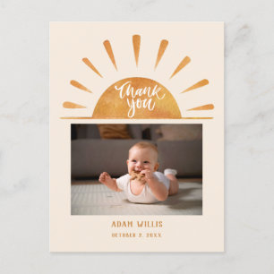 Watercolor Zon Aangepaste Baby Foto Baby Shower Be Briefkaart