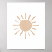 Watercolor Zon Kinderkamer Poster (Voorkant)