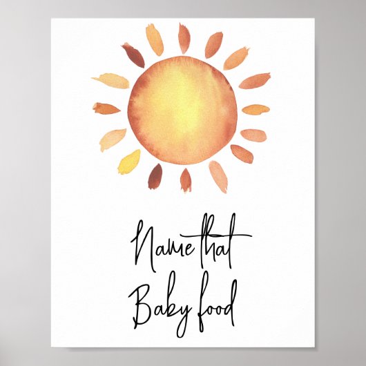 Watercolor zon - Noem dat babyvoedsel Poster (Voorkant)