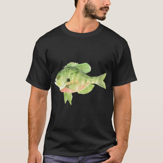 Watercolor zonnebaars vis t-shirt (Voorkant)