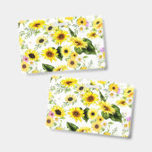 Watercolor Zonnebloem 7 Badge (Voor- en achterkant)