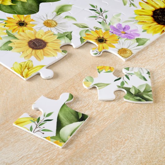Watercolor Zonnebloem 7 Legpuzzel (Zijkant)