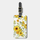 Watercolor Zonnebloem 8 Bagagelabel (Voorkant verticaal)