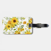 Watercolor Zonnebloem 8 Bagagelabel (Achterkant horizontaal)