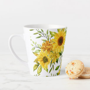Watercolor Zonnebloem 8 Latte Mok