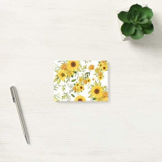 Watercolor Zonnebloem 8 Post-it® Notes (Kantoor)