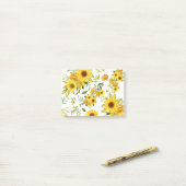 Watercolor Zonnebloem 8 Post-it® Notes (Op bureau)
