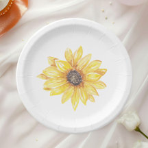 Watercolor Zonnebloem Baby Shower Tafelservies