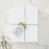 Watercolor Zonnebloem Boeket Bruidsdouche Cadeaulabel (Met Touw)