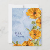 Watercolor Zonnebloem Boho Bruiloft Antwoord Via Q (Voorkant)