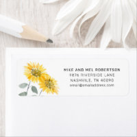 Watercolor Zonnebloem Botanisch Retouradres