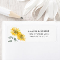 Watercolor Zonnebloem Botanisch Retouradres