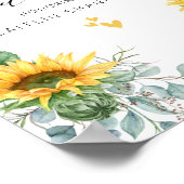 Watercolor Zonnebloem Bruidsdouche Welkom Bord Poster (Hoek)