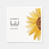 Watercolor zonnebloem bruiloftsshower servetten (Voorkant)