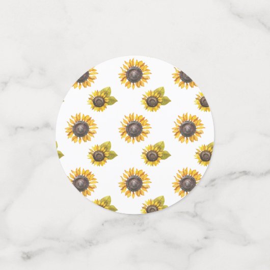 Watercolor Zonnebloem Confetti (Kleine voorkant)