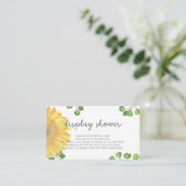 Watercolor zonnebloem display douche informatiekaartje (Staand voorkant)