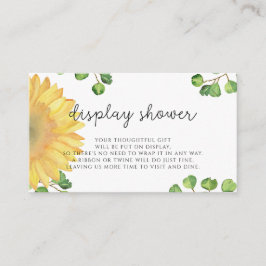 Watercolor zonnebloem display douche informatiekaartje