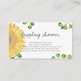 Watercolor zonnebloem displaydouche informatiekaartje