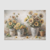 Watercolor Zonnebloem Emmer Decoupage Tissuepapier (Voorkant)