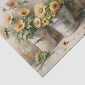 Watercolor Zonnebloem Emmer Decoupage Tissuepapier (Detail)