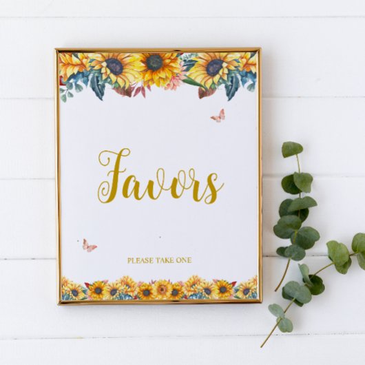 Watercolor Zonnebloem Favor Teken Poster