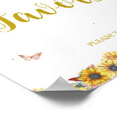 Watercolor Zonnebloem Favor Teken Poster (Hoek)