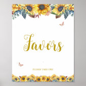 Watercolor Zonnebloem Favor Teken Poster (Voorkant)