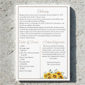 Watercolor Zonnebloem Herdenkingsdienst Funeralie Programmakaart