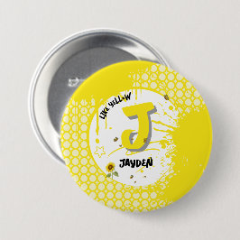 Watercolor Zonnebloem met Vlinders Als Gele Ronde Button 7,6 Cm