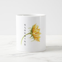 Watercolor Zonnebloem Mok met "Bloeiende" Tekst