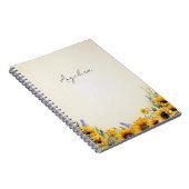 Watercolor Zonnebloem Notitieboek (Rechterzijde)