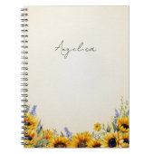 Watercolor Zonnebloem Notitieboek (Voorkant)