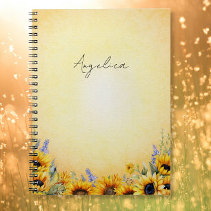 Watercolor Zonnebloem Notitieboek